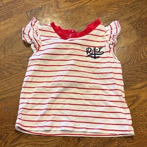 Ralph Lauren Kids Red and White Striped Tee
